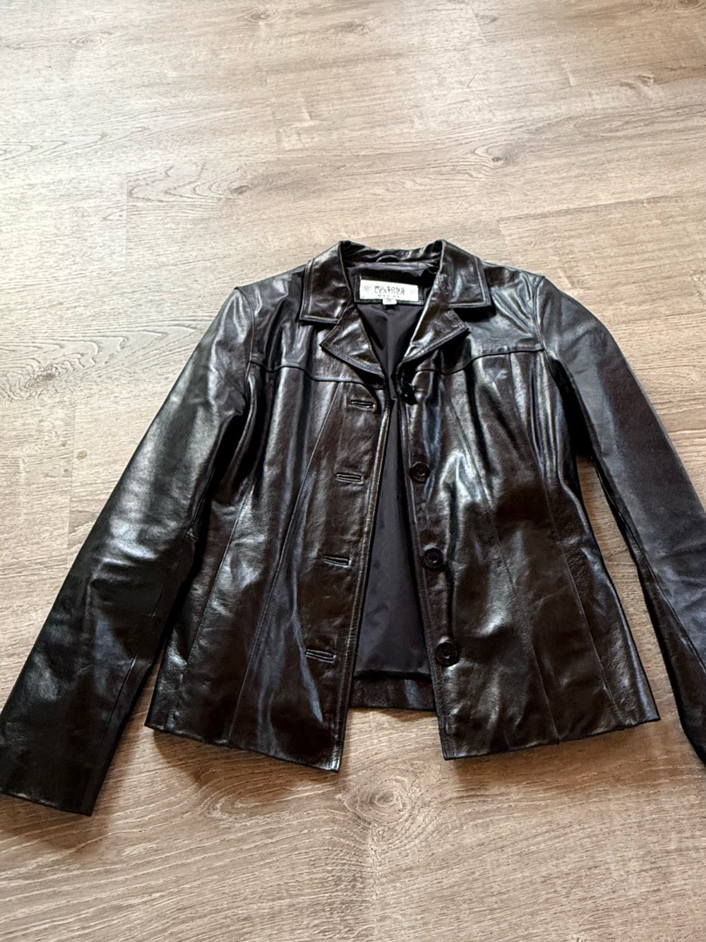 Wilsons Leather Black Leather Button-Front Jacket